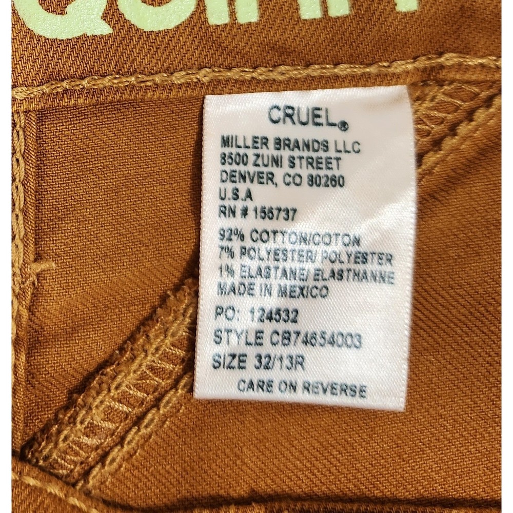 Cruel Denim Quinn Jeans Womens Sz 32 13R Gold High Rise Tapered Western Stretch - Picture 4 of 10